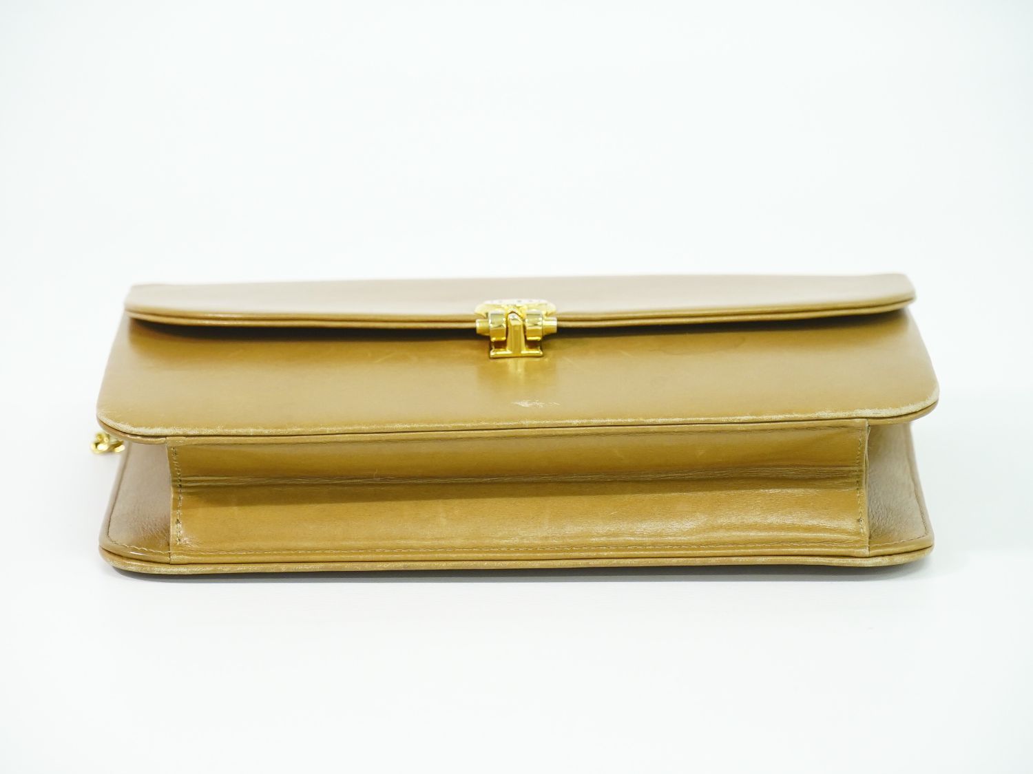 Dior Leather Chain Shoulder Bag Brown — view 3