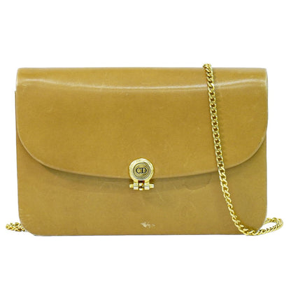 Dior Leather Chain Shoulder Bag Brown