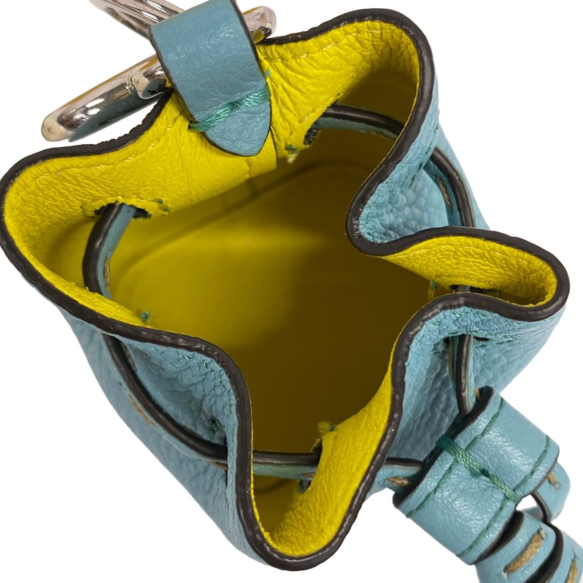 Fendi Key Holder Nanomontresor Charm Blue Green Bag Motif Leather — view 5