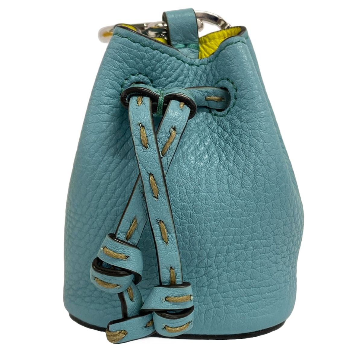Fendi Key Holder Nanomontresor Charm Blue Green Bag Motif Leather — view 4