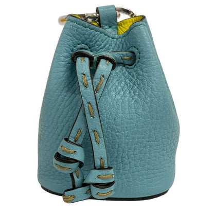 Fendi Key Holder Nanomontresor Charm Blue Green Bag Motif Leather — view 4