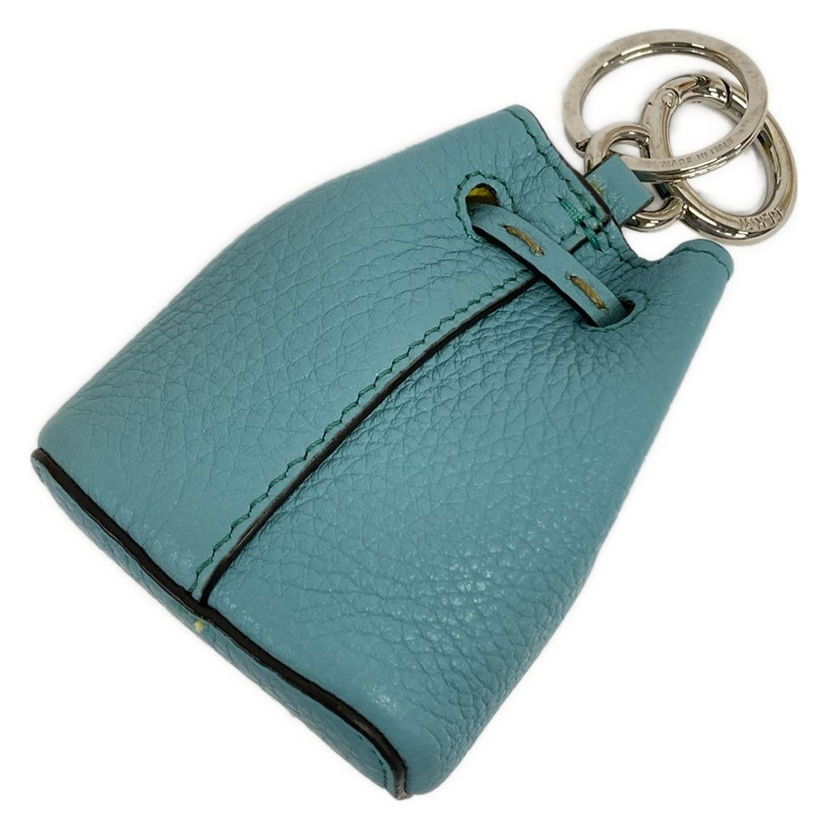 Fendi Key Holder Nanomontresor Charm Blue Green Bag Motif Leather — view 2