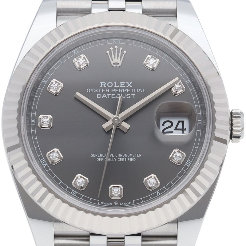 Rolex Datejust 41 Watch Jubilee Diamond Calf-t Box 18k White Gold SS