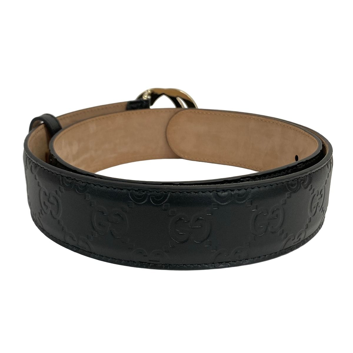 Gucci Belt 80.32 Black Interlocking Leather — view 2