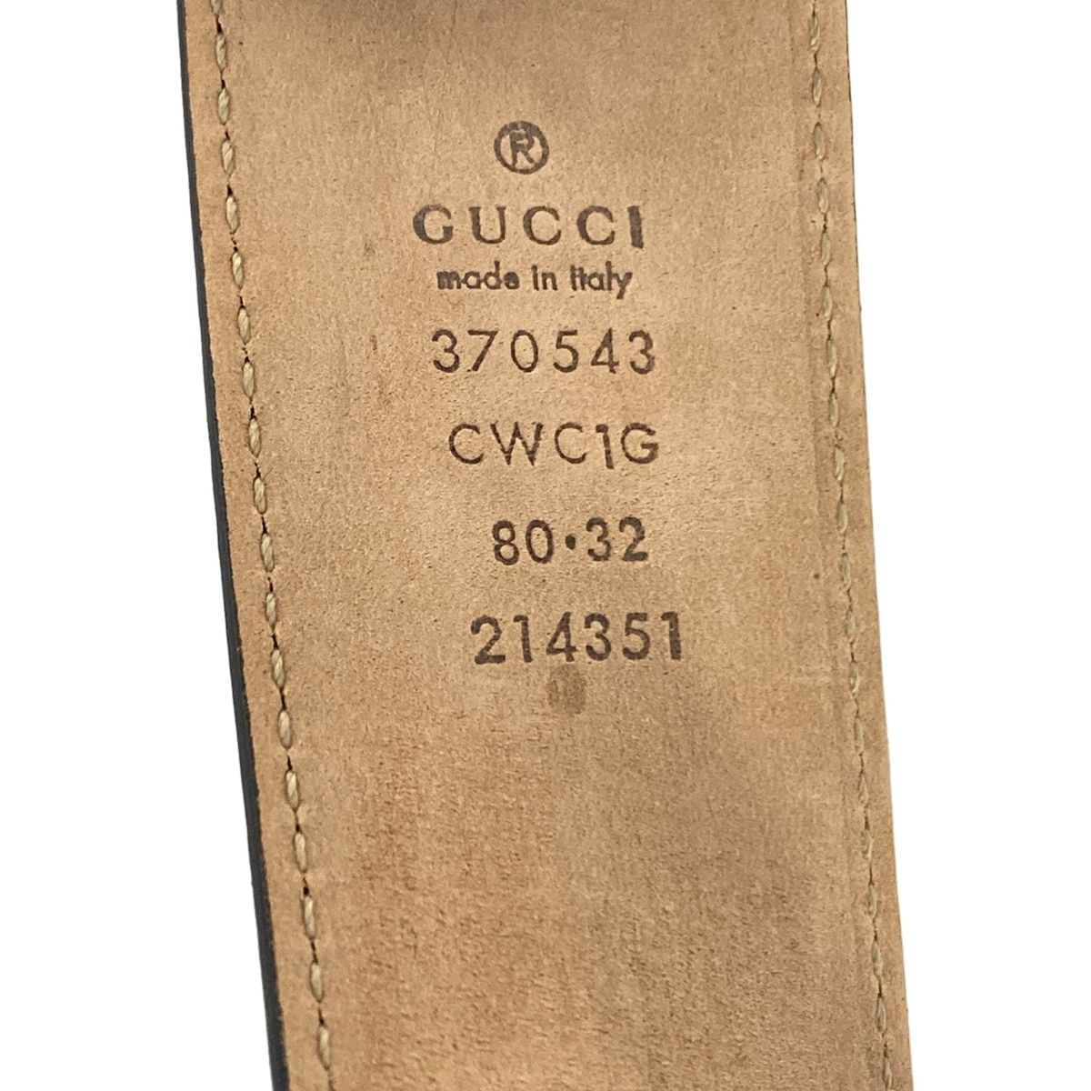 Gucci Belt 80.32 Black Interlocking Leather — view 4