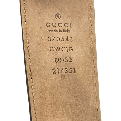 Gucci Belt 80.32 Black Interlocking Leather — view 4