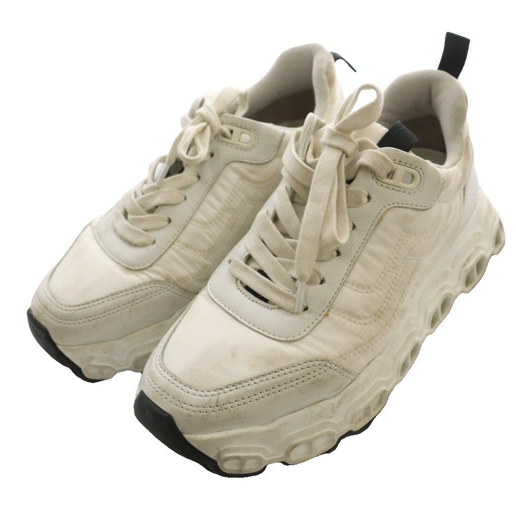 Hermes Impulse Low Cut Sneakers Shoes Thick Sole Logo 35.5 White SS — view 2