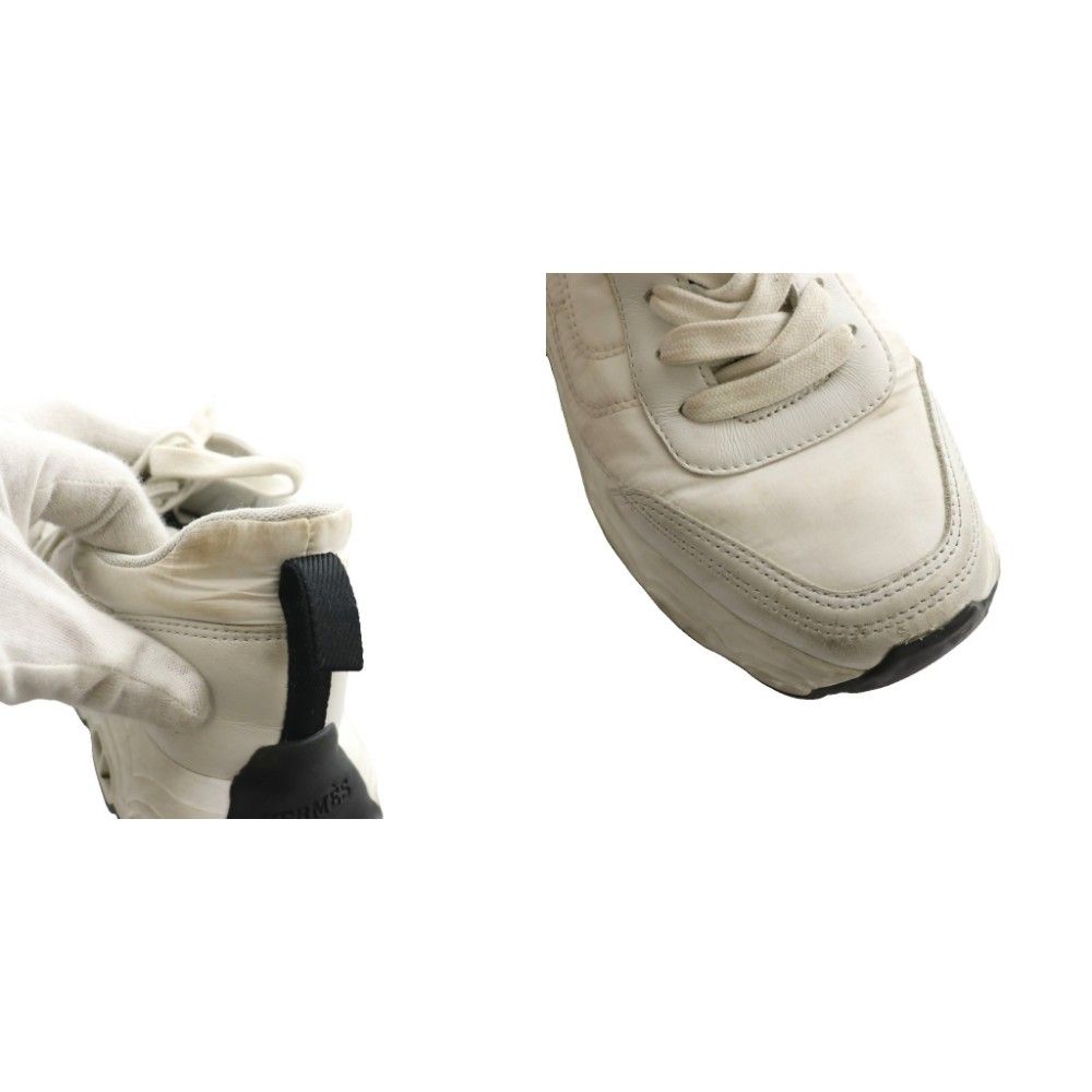 Hermes Impulse Low Cut Sneakers Shoes Thick Sole Logo 35.5 White SS — view 8