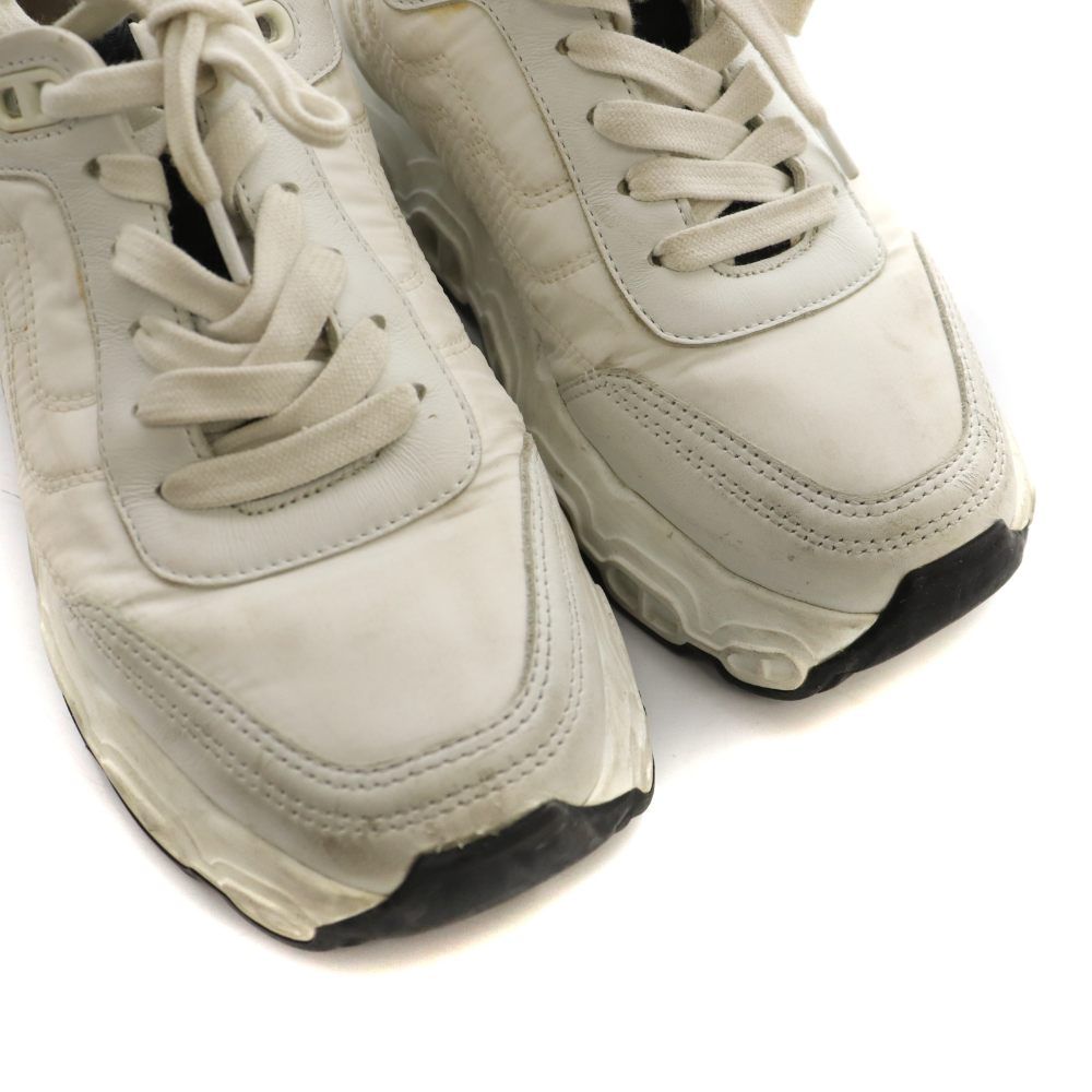 Hermes Impulse Low Cut Sneakers Shoes Thick Sole Logo 35.5 White SS — view 3