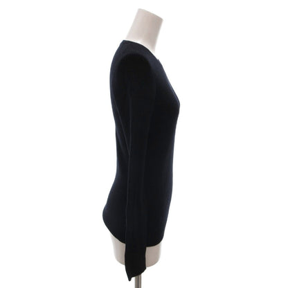 Prada Rib Knit Sweater Crew Neck Long Sleeve Stretch 42 Navy — view 3