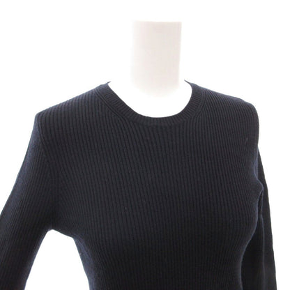 Prada Rib Knit Sweater Crew Neck Long Sleeve Stretch 42 Navy — view 4