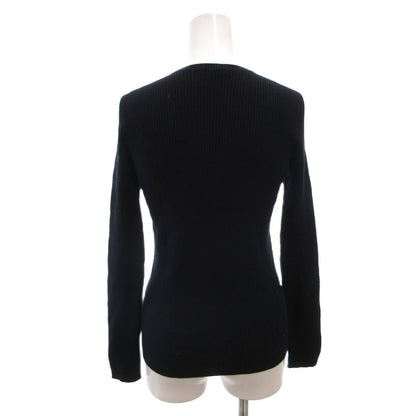 Prada Rib Knit Sweater Crew Neck Long Sleeve Stretch 42 Navy — view 2