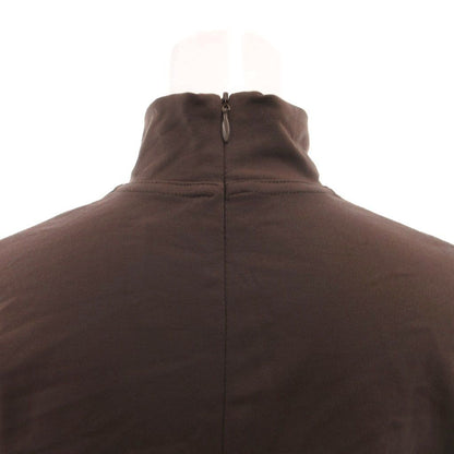 Fendi Top Pullover High Neck Logo Embroidery Long Sleeve Stretch 42 Brown — view 6