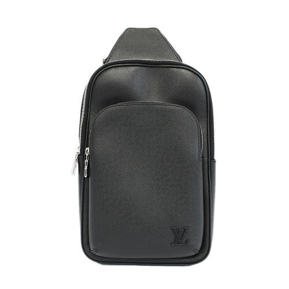 Louis Vuitton Ten Avenue Sling Bag Taiga Leather Black Silver