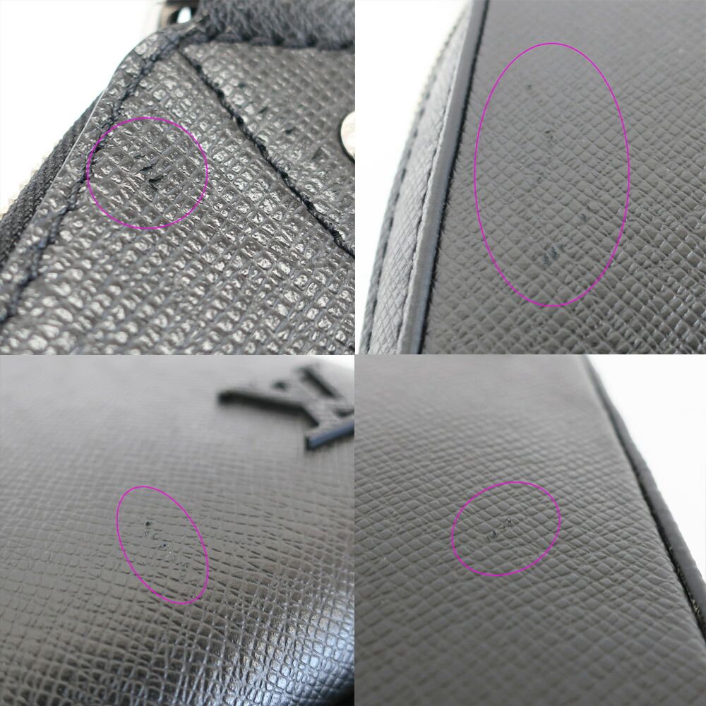 Louis Vuitton Ten Avenue Sling Bag Taiga Leather Black Silver — view 9