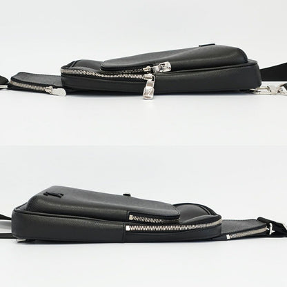 Louis Vuitton Ten Avenue Sling Bag Taiga Leather Black Silver — view 4