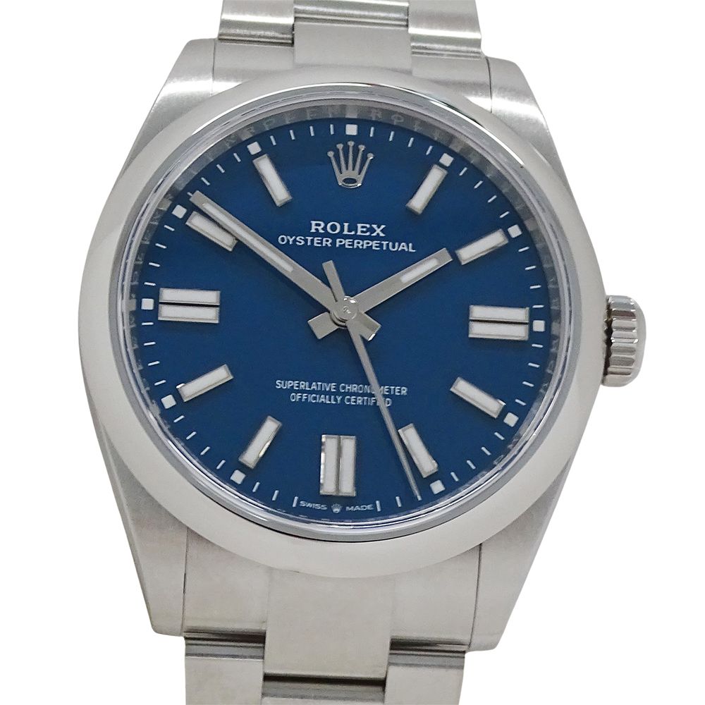 Rolex Oyster Perpetual 41 Watch Automatic at Stainless Steel Silver Blue — view 2