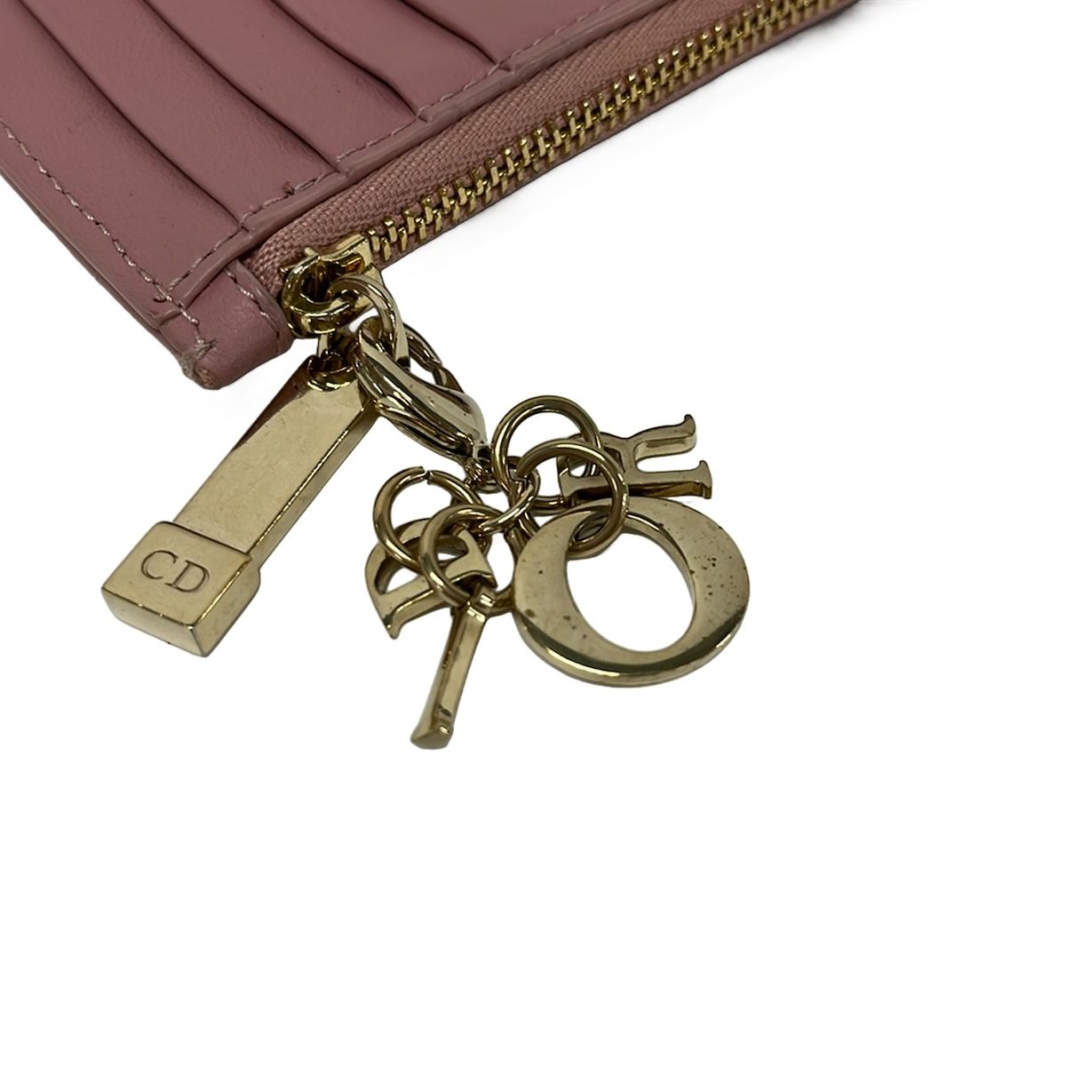 Dior Coin Case Lady Pink L-shaped Zipper Leather — view 5