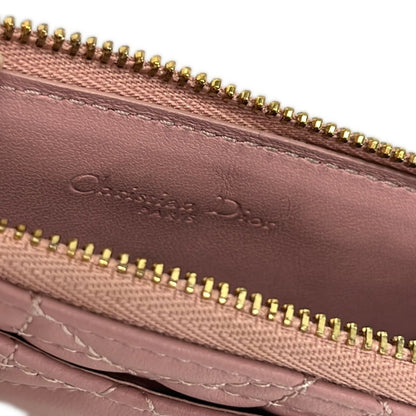 Dior Coin Case Lady Pink L-shaped Zipper Leather — view 4