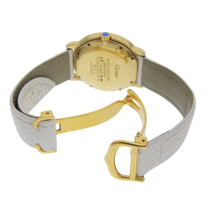 Cartier Mastrond Aftermarket Bezel 925 Sterling Silver Diamond Leather Quartz — view 4