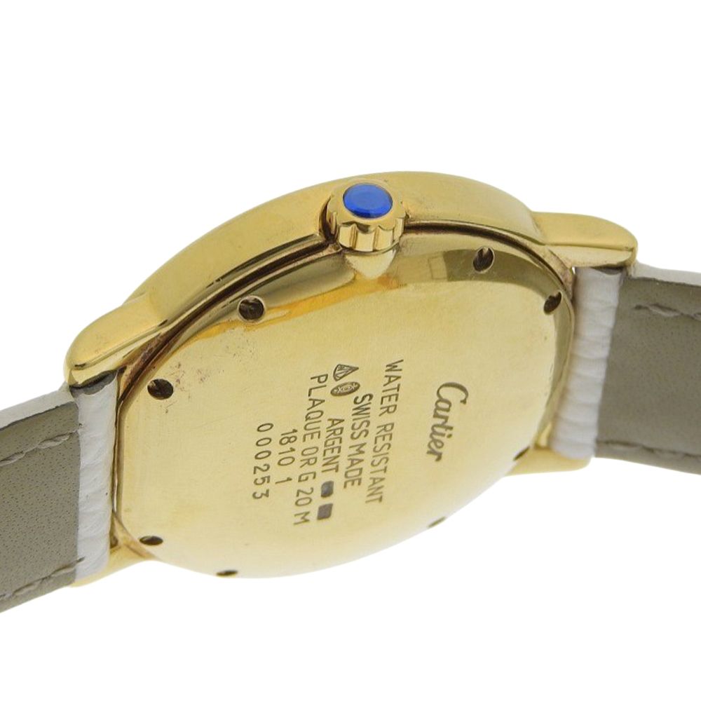 Cartier Mastrond Aftermarket Bezel 925 Sterling Silver Diamond Leather Quartz — view 5
