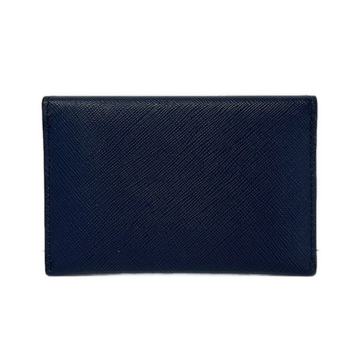 Prada Card Case Navy Gold Leather — view 2