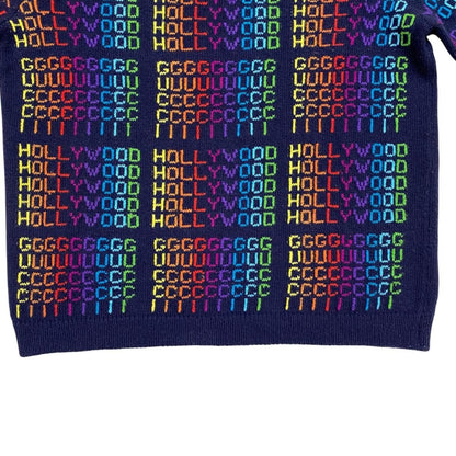 Gucci Sweater Logo Total Pattern Knit XL U-le Navy Rainbow Multicolor — view 4