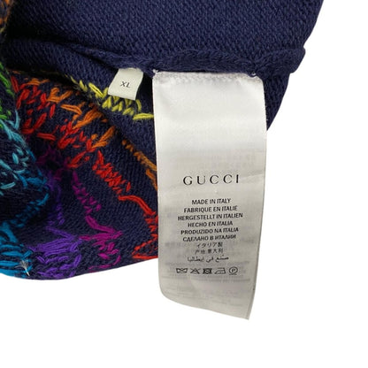 Gucci Sweater Logo Total Pattern Knit XL U-le Navy Rainbow Multicolor — view 7