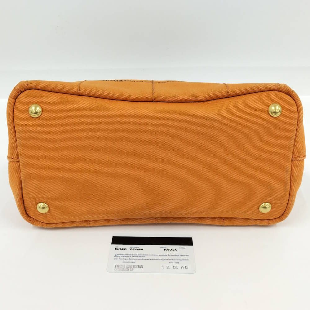 Prada Canapa Handbag Canvas Orange — view 4
