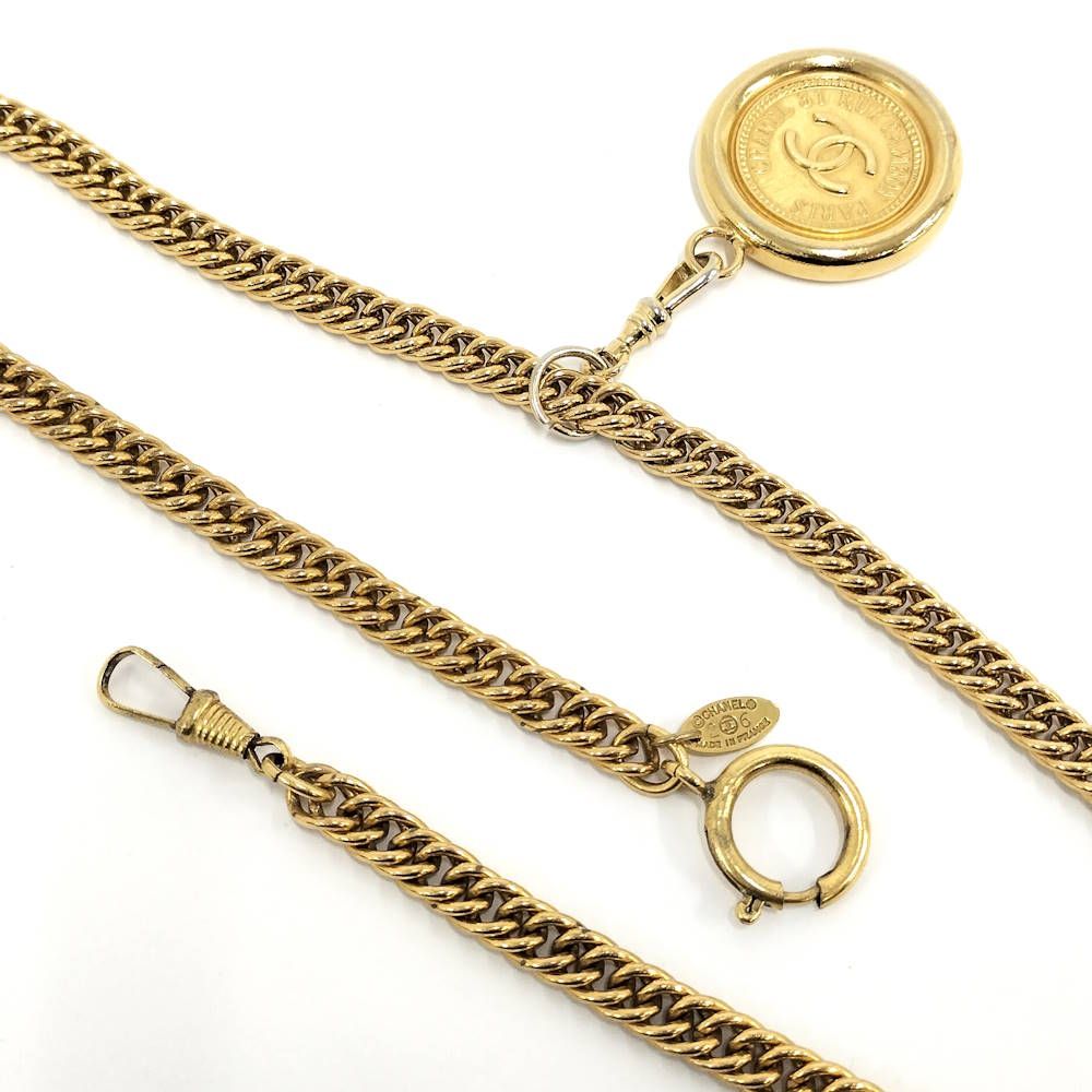 Chanel Coin Necklace Plated Gold — view 4