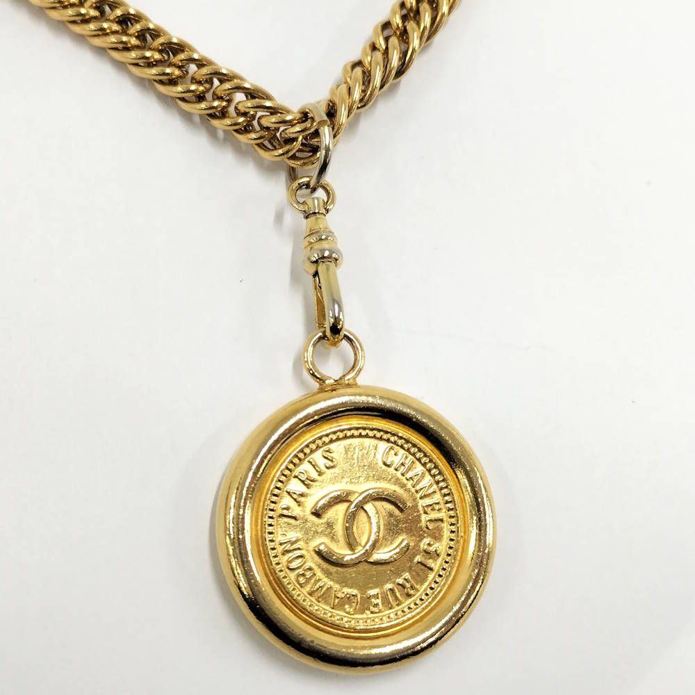 Chanel Coin Necklace Plated Gold