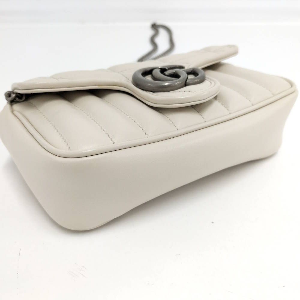 Gucci Shoulder Bag Marmont White Leather — view 4