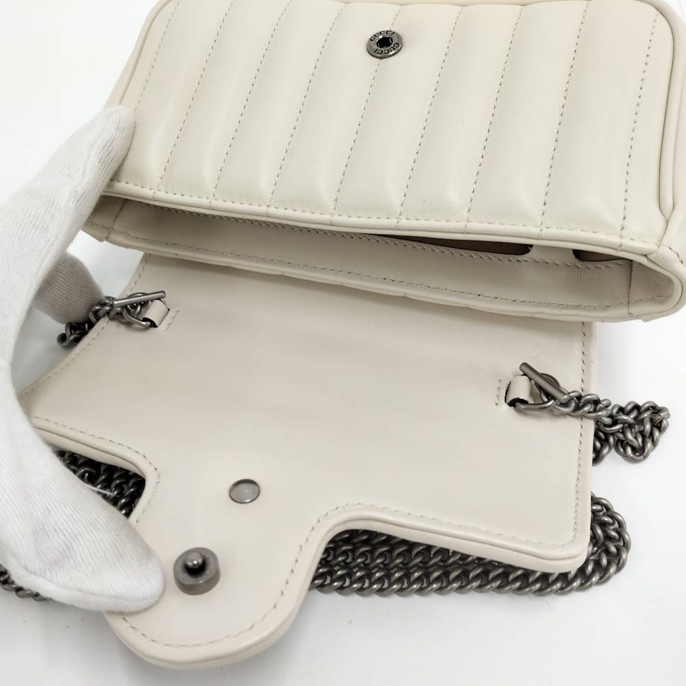 Gucci Shoulder Bag Marmont White Leather — view 6