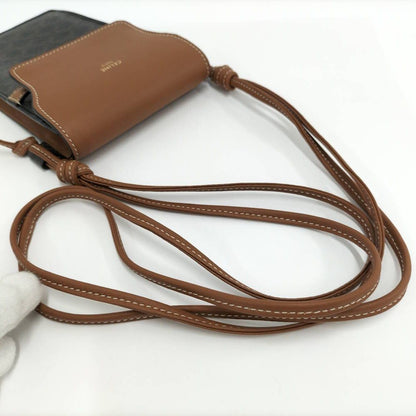 Celine Phone Pouch Triomphe Canvas Brown Black — view 6