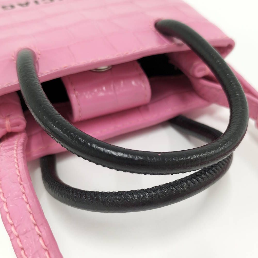 Balenciaga Shopping Phone Shoulder Bag Leather Pink — view 6