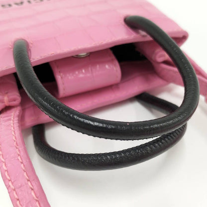 Balenciaga Shopping Phone Shoulder Bag Leather Pink — view 6