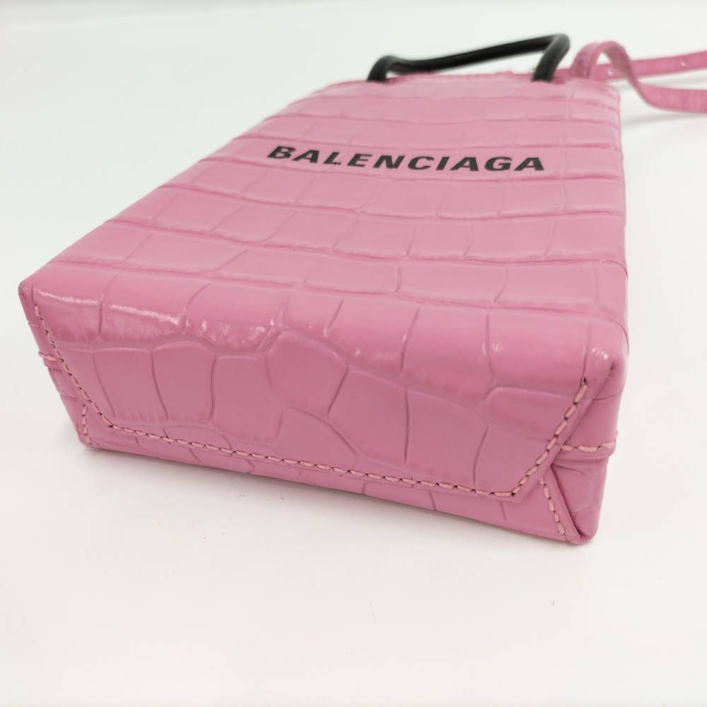 Balenciaga Shopping Phone Shoulder Bag Leather Pink — view 4