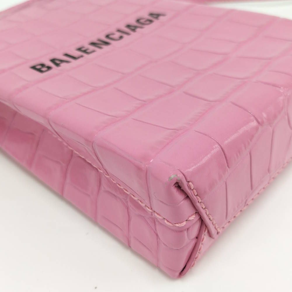 Balenciaga Shopping Phone Shoulder Bag Leather Pink — view 3