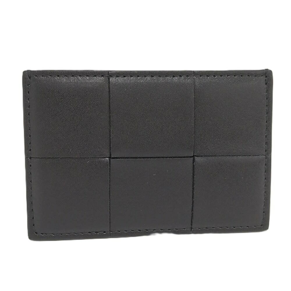 Bottega Veneta Card Case Maxi Intrecciato Leather Black