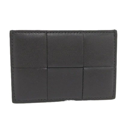 Bottega Veneta Card Case Maxi Intrecciato Leather Black