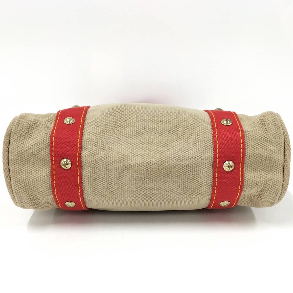 Louis Vuitton Antigua Cabas MM Tote Bab Canvas Leather Beige Red — view 8