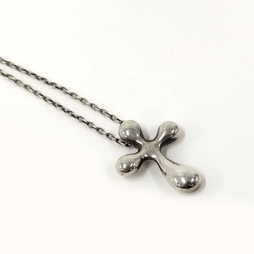 Tiffany & Co Elsa Peretti Small Cross Necklace Silver — view 3