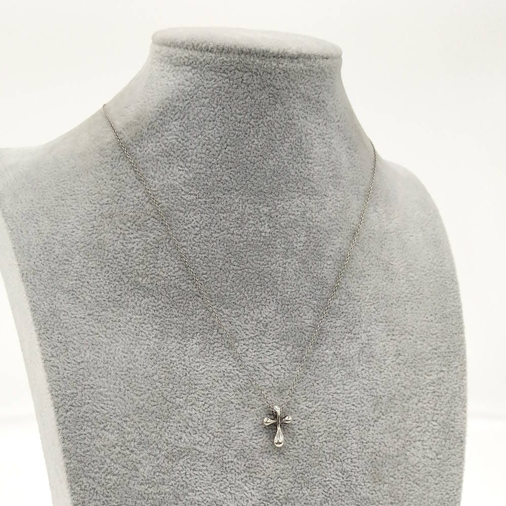 Tiffany & Co Elsa Peretti Small Cross Necklace Silver — view 2