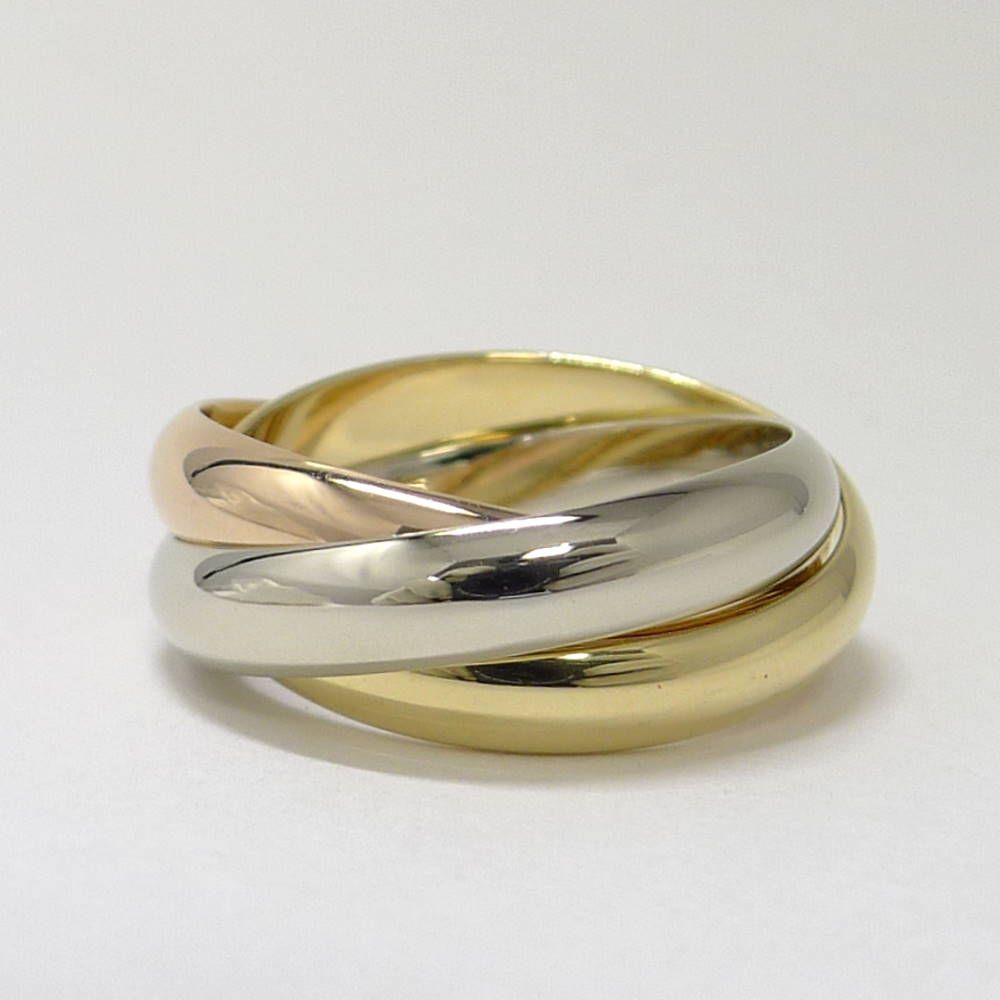 Cartier Trinity Ring YG PG 18k White Gold YG PG Three — view 3