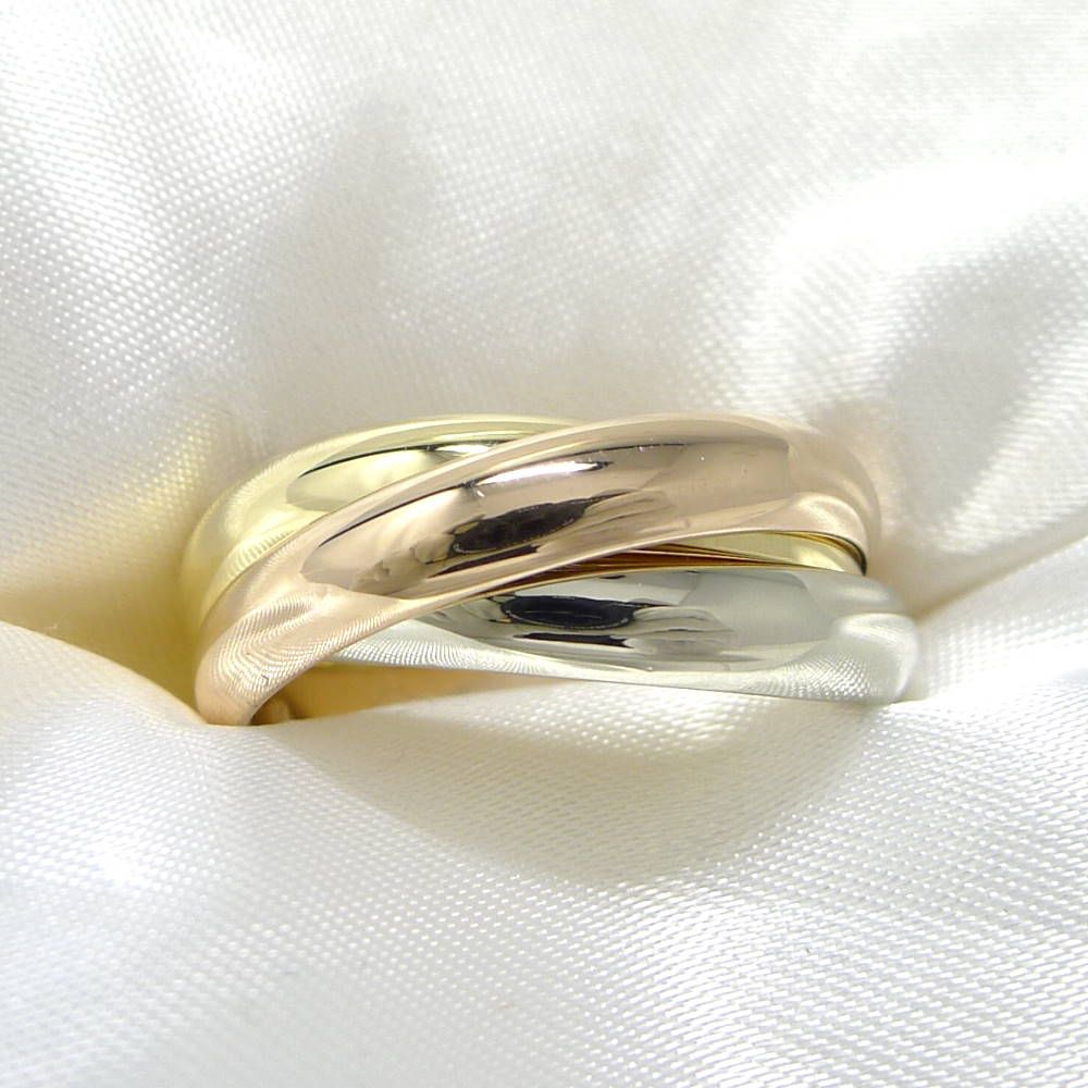 Cartier Trinity Ring YG PG 18k White Gold YG PG Three