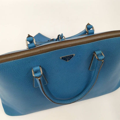 Prada Handbag Leather Blue — view 6