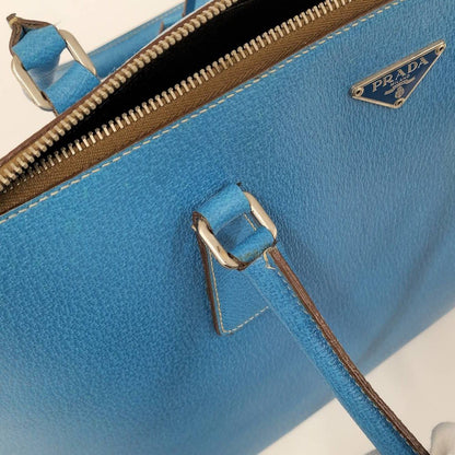Prada Handbag Leather Blue — view 8