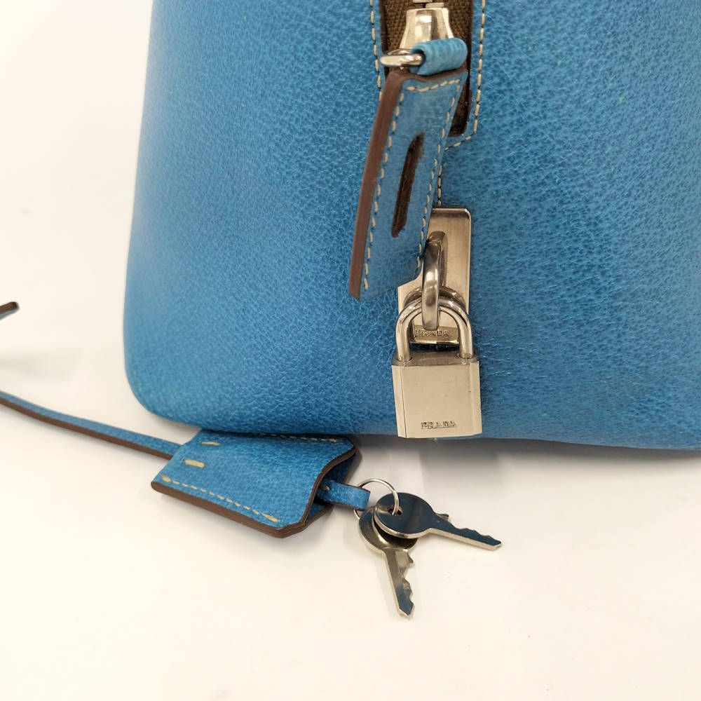 Prada Handbag Leather Blue — view 9
