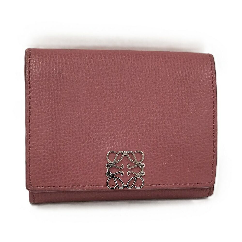 Loewe Trifold Wallet Anagram Leather Pink