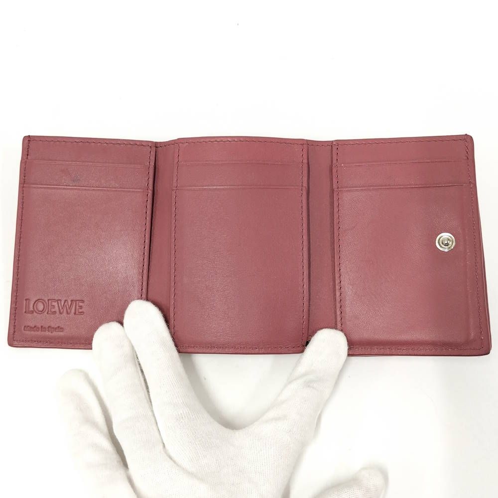 Loewe Trifold Wallet Anagram Leather Pink — view 2